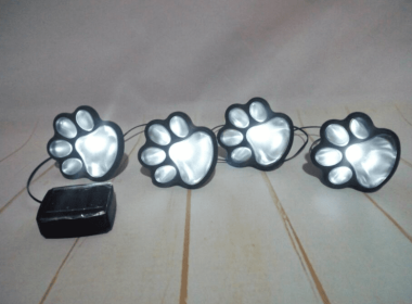 Outdoor 4 LED Solar Animal Paw Light Portable Lamp Solar Light Sensor Solar Energy Lamp Panel Camp Tent Fishing Garden Lighting (Color: White x5)
